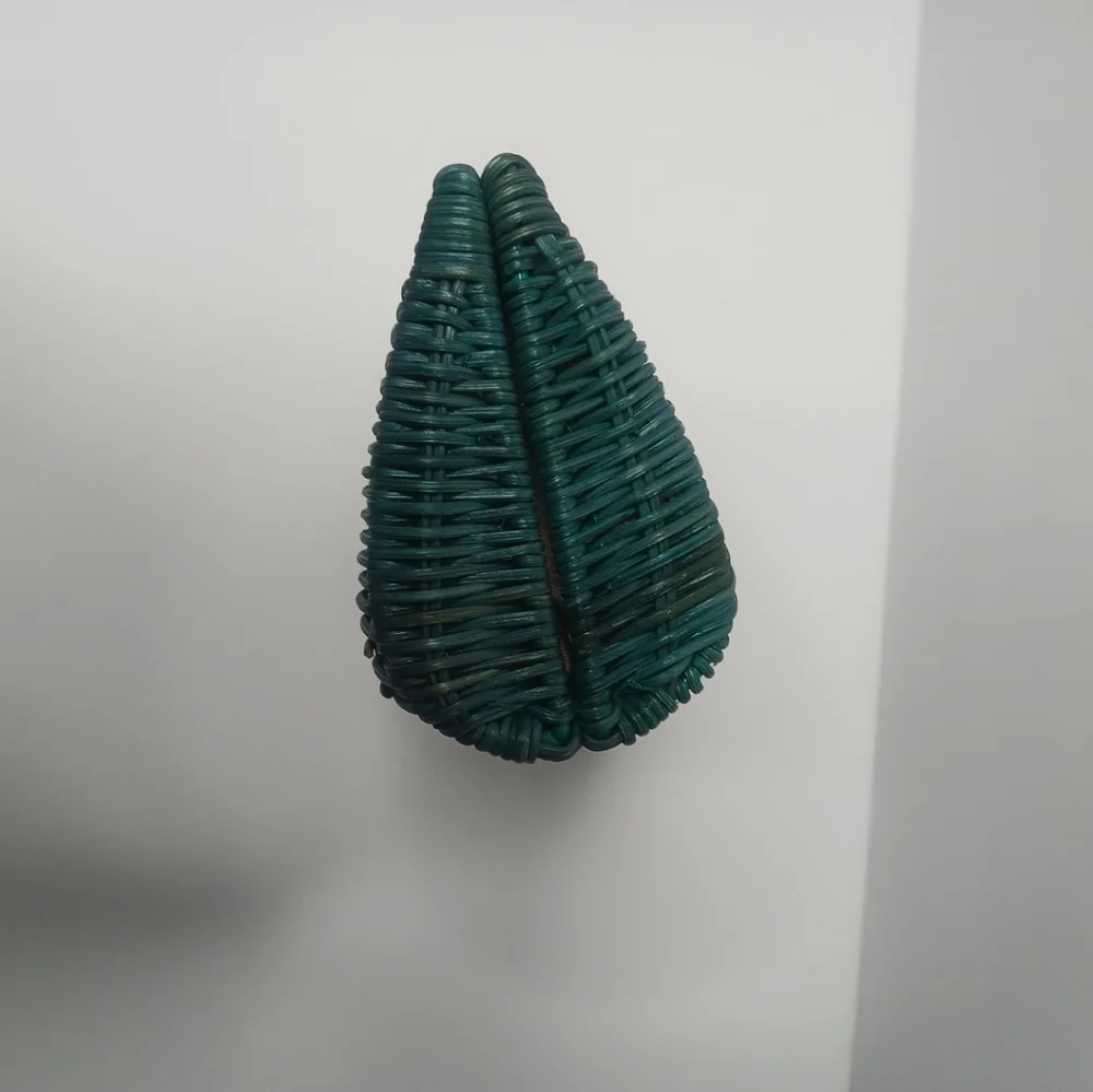 J. Crew Havana‎ wicker straw clutch Green purse